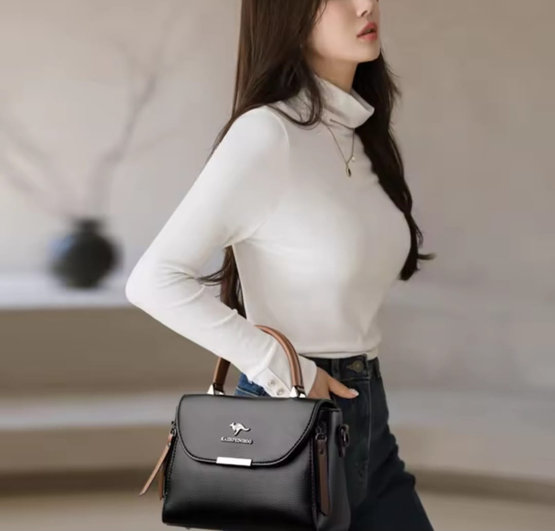 High Quality Leather Shoulder Crosbody Bags Large Capacity Solid Purses and Handbags